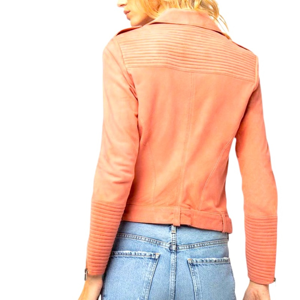 *BRAND NEW* AS by DF* gently worn Pink rose suede moto jacket!